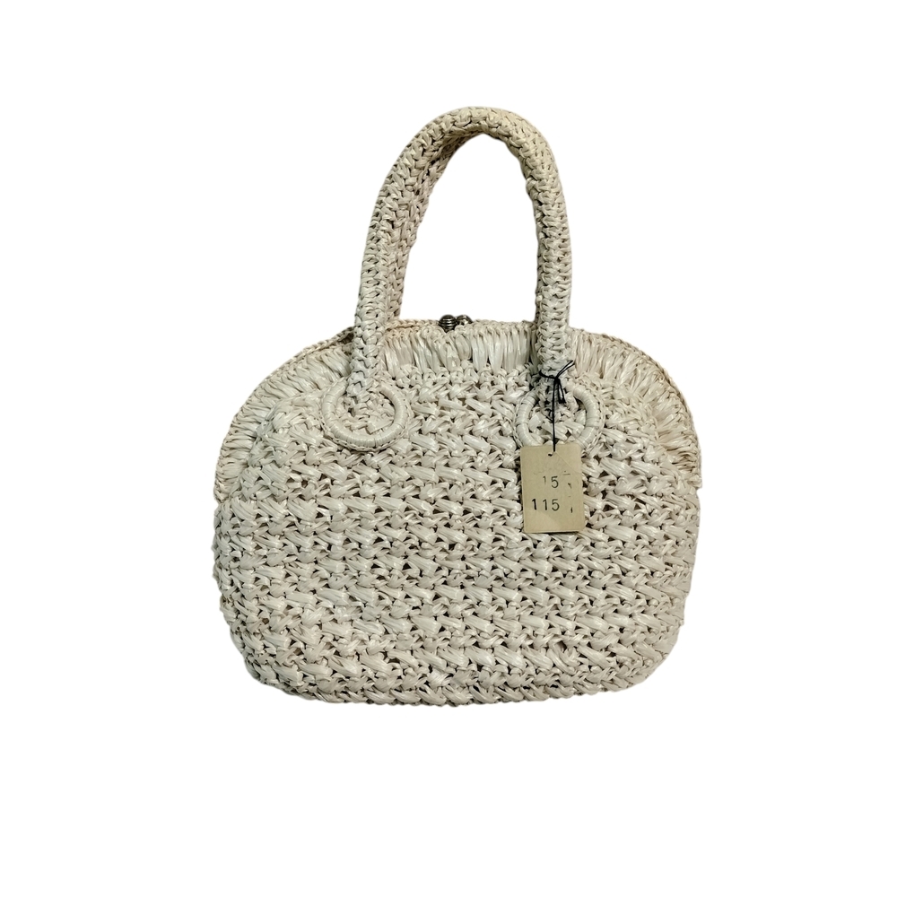 Elegant Cream Woven Handbag